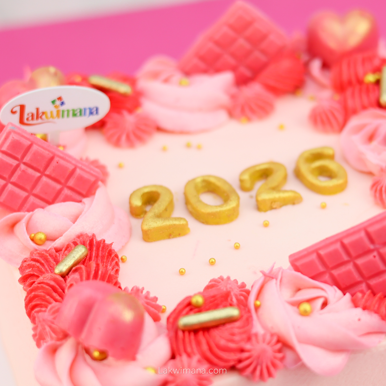 Pink 2026 Celebration Cake 1kg